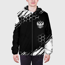 Куртка с капюшоном мужская Патриот России краски, цвет: 3D-черный — фото 2