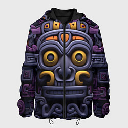 Куртка с капюшоном мужская Орнамент в стиле ацтеков, цвет: 3D-черный