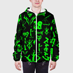 Куртка с капюшоном мужская Berserk neon green, цвет: 3D-белый — фото 2