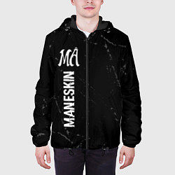 Куртка с капюшоном мужская Maneskin glitch на темном фоне по-вертикали, цвет: 3D-черный — фото 2