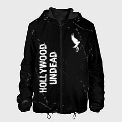 Мужская куртка Hollywood Undead glitch на темном фоне вертикально