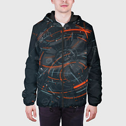 Куртка с капюшоном мужская Часовой механизм киберпанк, цвет: 3D-черный — фото 2