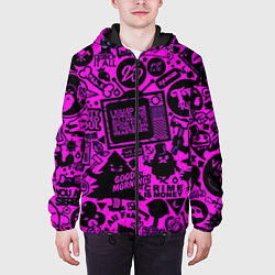 Куртка с капюшоном мужская Абстракция ТВ шоу, цвет: 3D-черный — фото 2