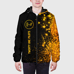 Куртка с капюшоном мужская Twenty One Pilots - gold gradient по-вертикали, цвет: 3D-черный — фото 2