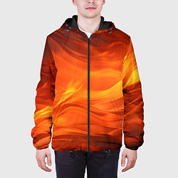Куртка с капюшоном мужская Яркий огонь, цвет: 3D-черный — фото 2