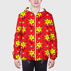 Куртка с капюшоном мужская Звездная каракуля, цвет: 3D-белый — фото 2