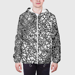 Куртка с капюшоном мужская Разбитое зеркало, цвет: 3D-белый — фото 2