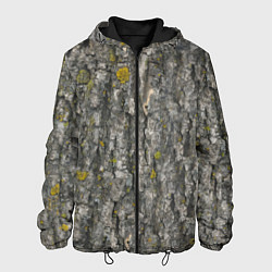 Куртка с капюшоном мужская Узор коры дерева, цвет: 3D-черный