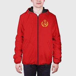 Куртка с капюшоном мужская СССР Герб со звездой, цвет: 3D-черный — фото 2