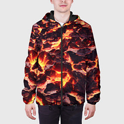 Куртка с капюшоном мужская Бурлящая лава, цвет: 3D-черный — фото 2