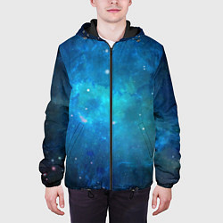Куртка с капюшоном мужская Голубой космос, цвет: 3D-черный — фото 2