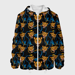 Куртка с капюшоном мужская Золотая цепь с леопардами, цвет: 3D-белый