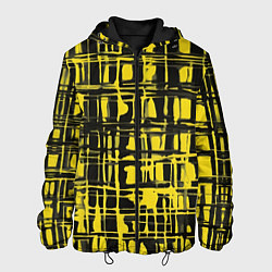 Куртка с капюшоном мужская Смазанная краска чёрная и жёлтая, цвет: 3D-черный