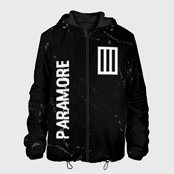 Куртка с капюшоном мужская Paramore glitch на темном фоне вертикально, цвет: 3D-черный