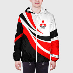 Куртка с капюшоном мужская Evo racer mitsubishi - uniform, цвет: 3D-белый — фото 2