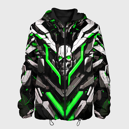 Мужская куртка Зелёный скелетный киберпанк доспех / 3D-Черный – фото 1