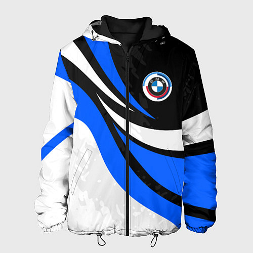 Мужская куртка BMW - синяя абстракция / 3D-Черный – фото 1