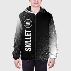 Куртка с капюшоном мужская Skillet glitch на темном фоне по-вертикали, цвет: 3D-черный — фото 2
