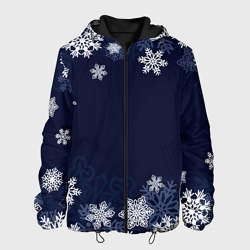 Мужская куртка Воздушные снежинки / 3D-Черный – фото 1