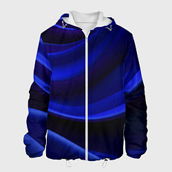 Куртка с капюшоном мужская Темная синяя абстракция, цвет: 3D-белый