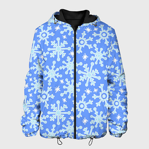Мужская куртка Мультяшные снежинки / 3D-Черный – фото 1