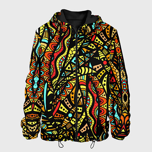 Мужская куртка Африканская живопись / 3D-Черный – фото 1