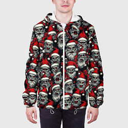 Куртка с капюшоном мужская Плохой Санта Клаус, цвет: 3D-белый — фото 2