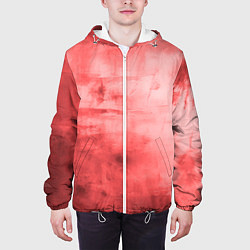 Куртка с капюшоном мужская Красный гранж, цвет: 3D-белый — фото 2