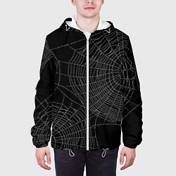 Куртка с капюшоном мужская Spider паутина, цвет: 3D-белый — фото 2