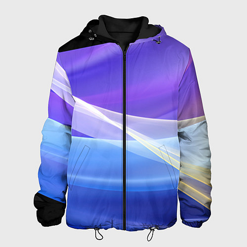 Мужская куртка Фиолетовая и голубая абстракция / 3D-Черный – фото 1