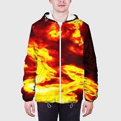 Куртка с капюшоном мужская Огненное безумие, цвет: 3D-белый — фото 2