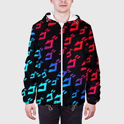 Куртка с капюшоном мужская JoJos Bizarre битво лого неон, цвет: 3D-белый — фото 2