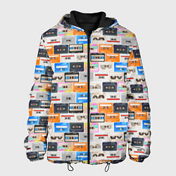 Куртка с капюшоном мужская Ретро магнитофонные кассеты, цвет: 3D-черный