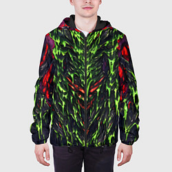 Куртка с капюшоном мужская Green and red slime, цвет: 3D-черный — фото 2