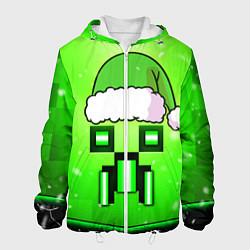 Куртка с капюшоном мужская Майнкрафт новогодний крипер, цвет: 3D-белый