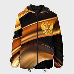 Мужская куртка Герб России на черном золотом фоне