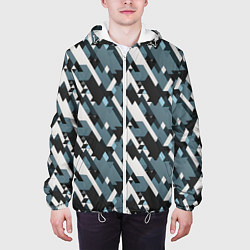 Куртка с капюшоном мужская Треугольники military, цвет: 3D-белый — фото 2