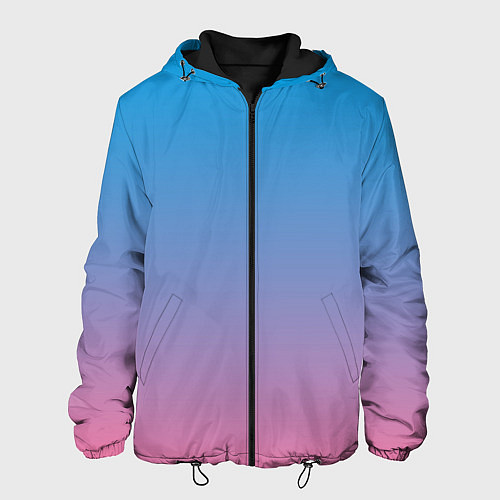 Мужская куртка Небесно-розовый градиент / 3D-Черный – фото 1
