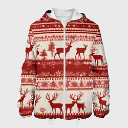 Куртка с капюшоном мужская Красные олени, цвет: 3D-белый