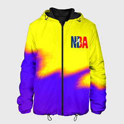 Куртка с капюшоном мужская НБА баскетбол краски неоновые желтые, цвет: 3D-черный