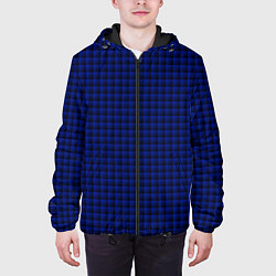 Куртка с капюшоном мужская Паттерн объёмные квадраты тёмно-синий, цвет: 3D-черный — фото 2