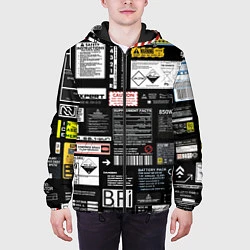 Куртка с капюшоном мужская Инженерные шильдики, цвет: 3D-черный — фото 2