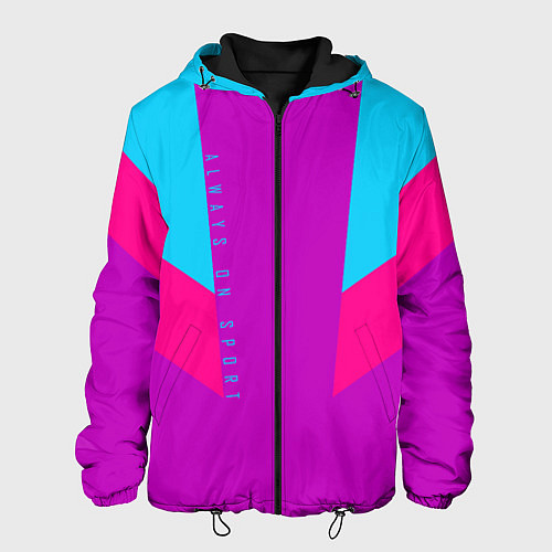 Мужская куртка Always in sports сиреньевый / 3D-Черный – фото 1