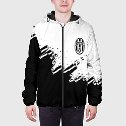 Куртка с капюшоном мужская Juventus black sport texture, цвет: 3D-черный — фото 2