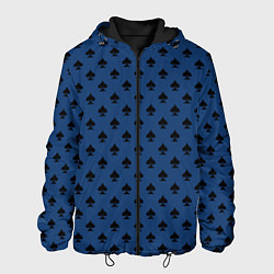 Куртка с капюшоном мужская Пиковая масть приглушённый синий, цвет: 3D-черный