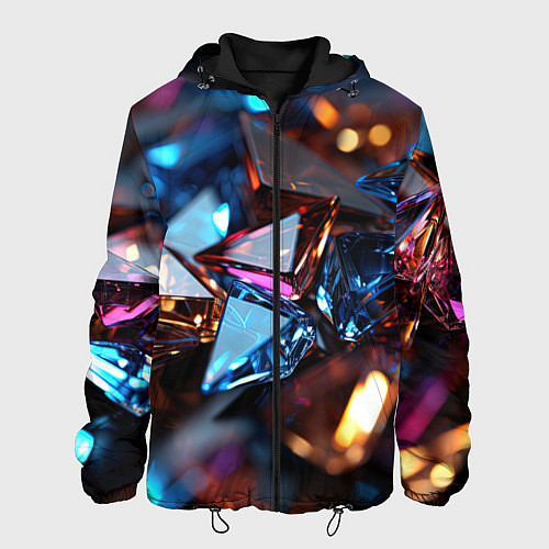 Мужская куртка Разноцветные стекла / 3D-Черный – фото 1