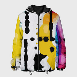 Куртка с капюшоном мужская Цветная абстракция - минимализм, цвет: 3D-черный