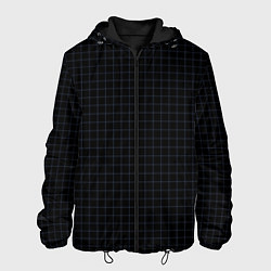 Куртка с капюшоном мужская Строгий чёрный в клетку, цвет: 3D-черный