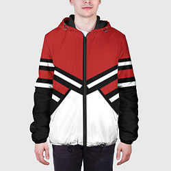 Куртка с капюшоном мужская Советский спорт с полосами, цвет: 3D-черный — фото 2