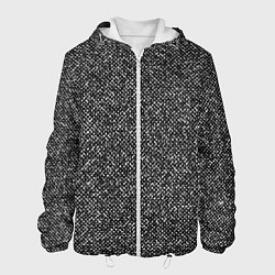 Куртка с капюшоном мужская Чёрно-белый текстурный, цвет: 3D-белый